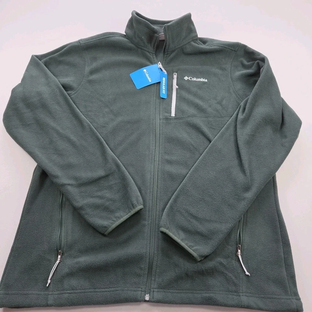 Columbia Fleece Full Zip Jacket Mens L Spruce Green NEW